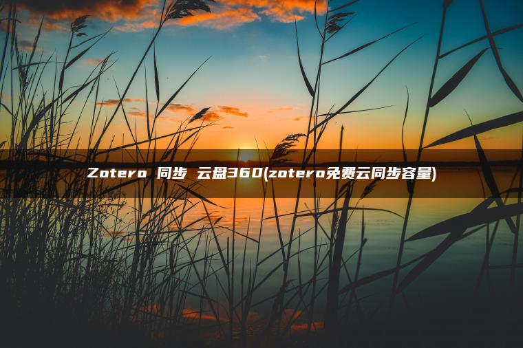 Zotero 同步 云盘360(zotero免费云同步容量)