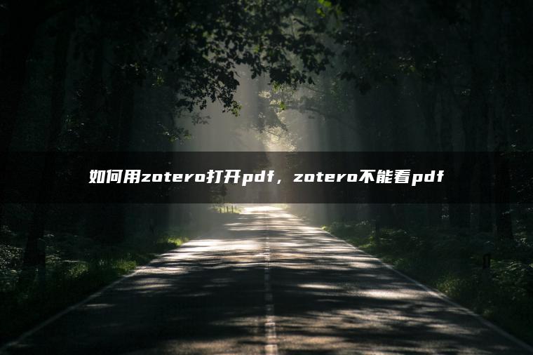 如何用zotero打开pdf，zotero不能看pdf