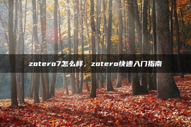 zotero7怎么样，zotero快速入门指南