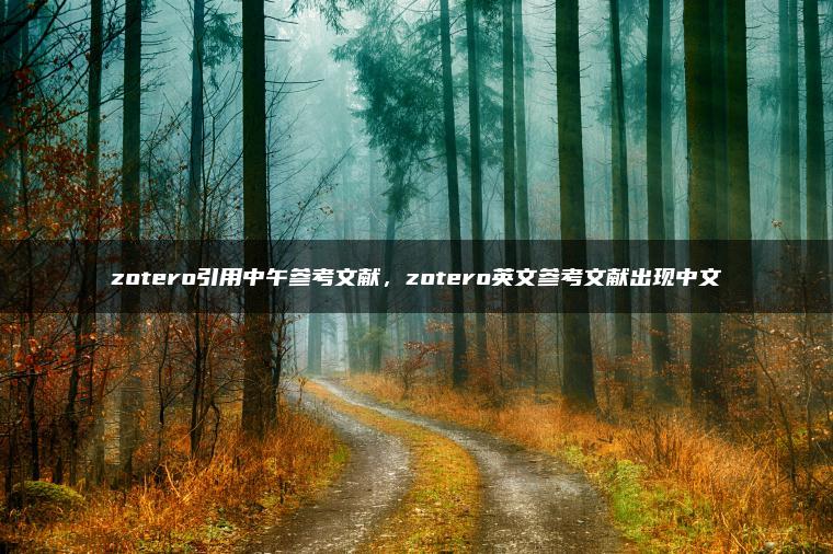 zotero引用中午参考文献，zotero英文参考文献出现中文