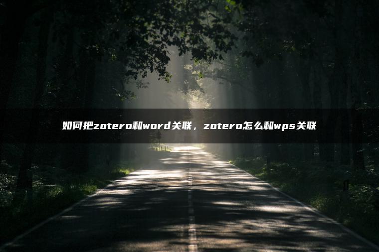 如何把zotero和word关联，zotero怎么和wps关联