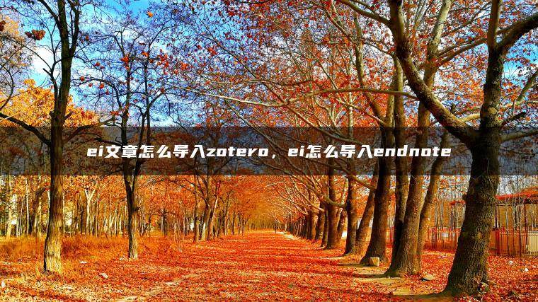 ei文章怎么导入zotero，ei怎么导入endnote