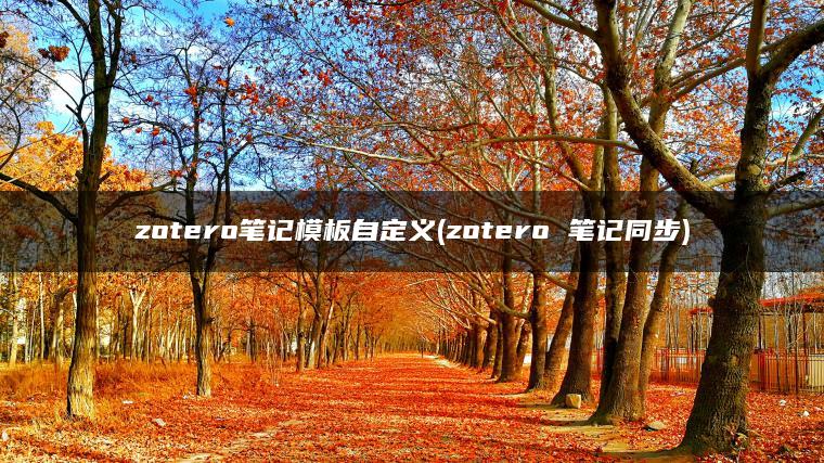 zotero笔记模板自定义(zotero 笔记同步)