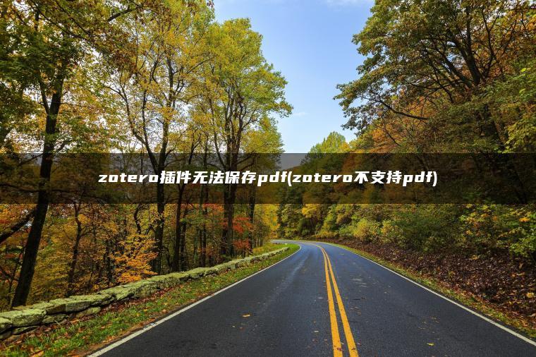 zotero插件无法保存pdf(zotero不支持pdf)