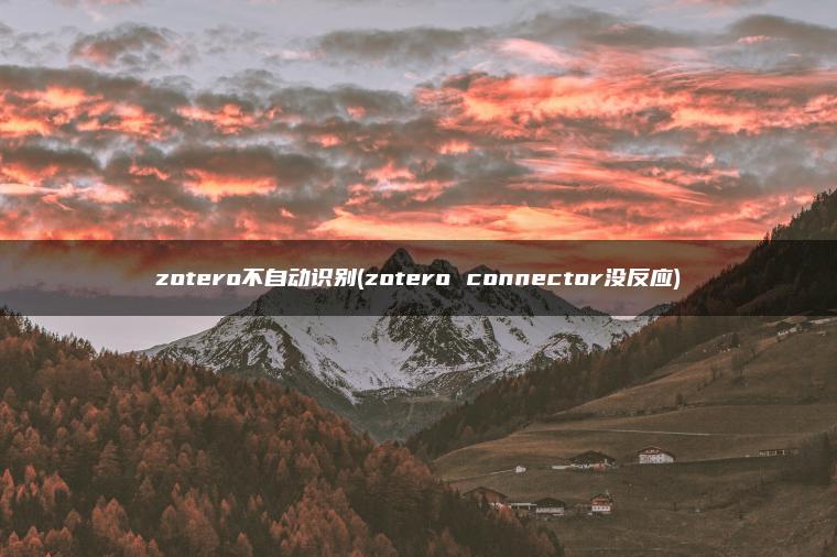 zotero不自动识别(zotero connector没反应)