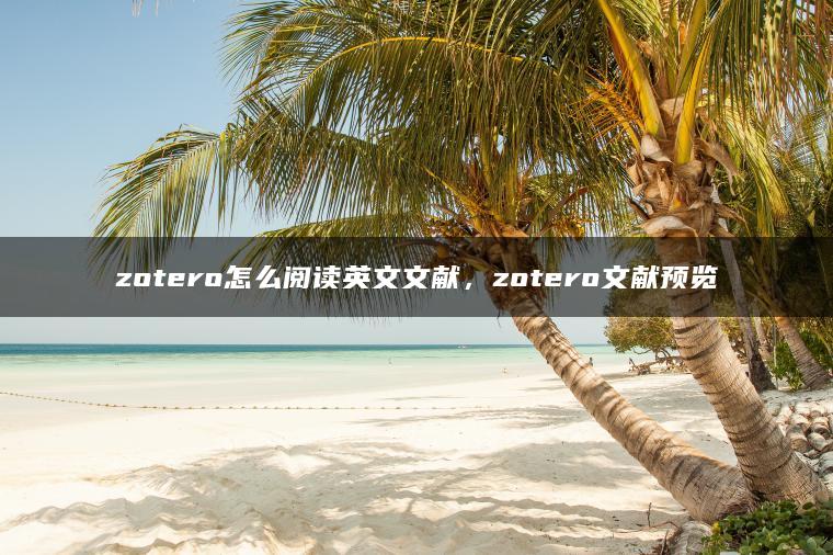 zotero怎么阅读英文文献，zotero文献预览