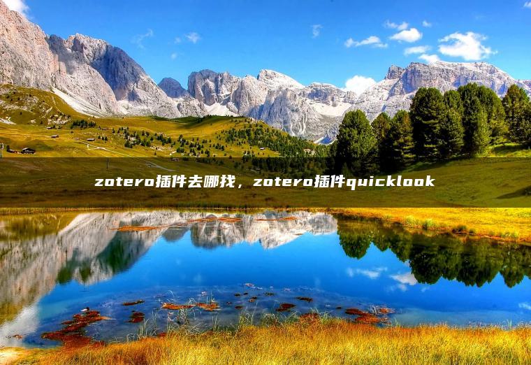 zotero插件去哪找，zotero插件quicklook