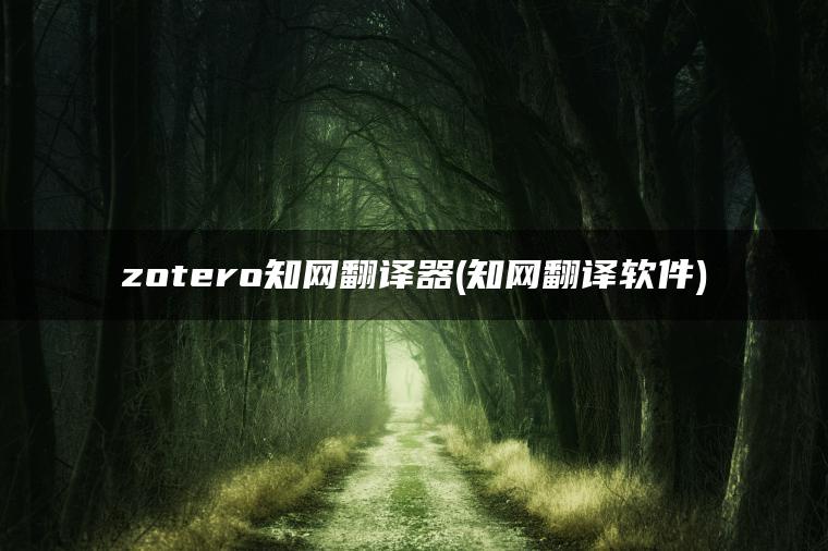 zotero知网翻译器(知网翻译软件)