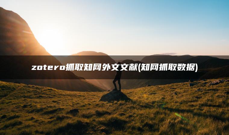 zotero抓取知网外文文献(知网抓取数据)