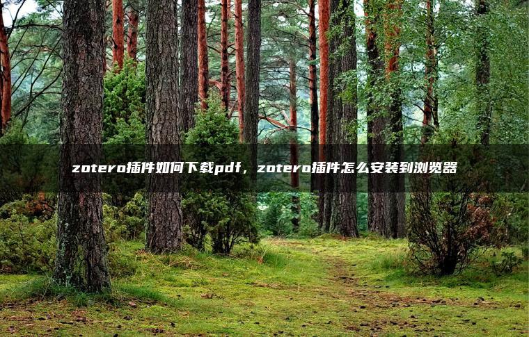 zotero插件如何下载pdf，zotero插件怎么安装到浏览器