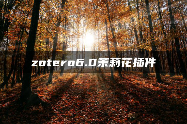 zotero6.0茉莉花插件