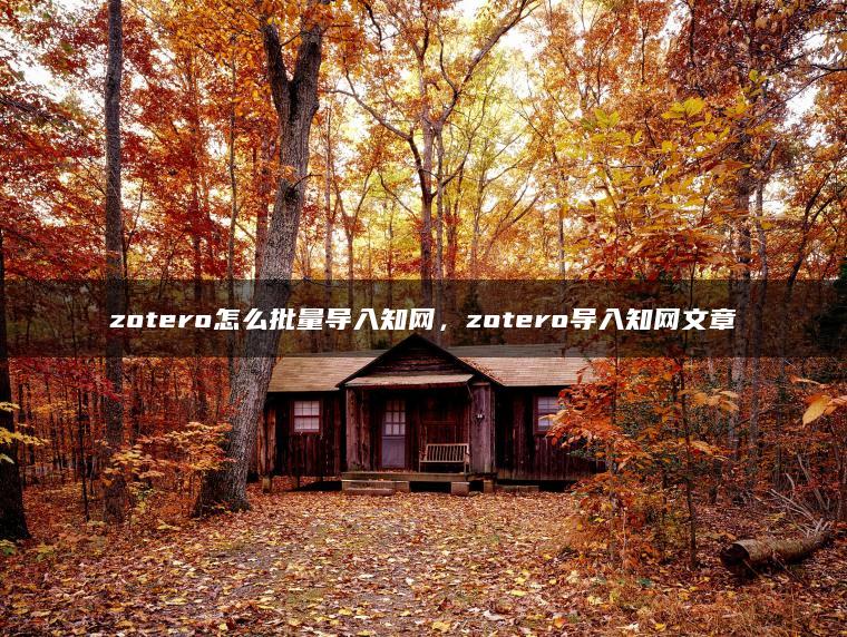 zotero怎么批量导入知网，zotero导入知网文章