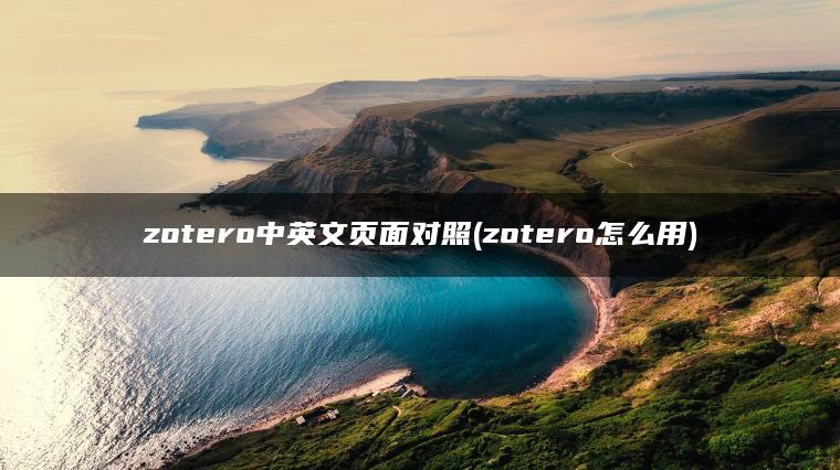 zotero中英文页面对照(zotero怎么用)