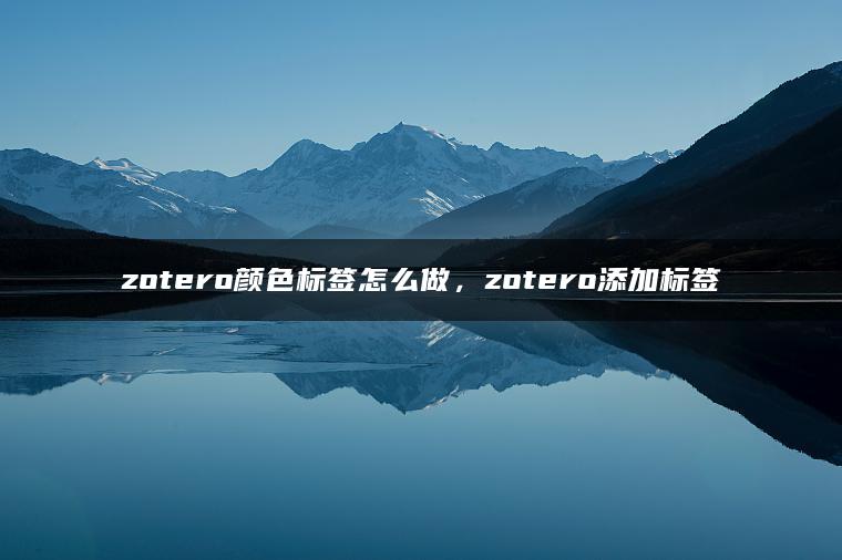 zotero颜色标签怎么做，zotero添加标签