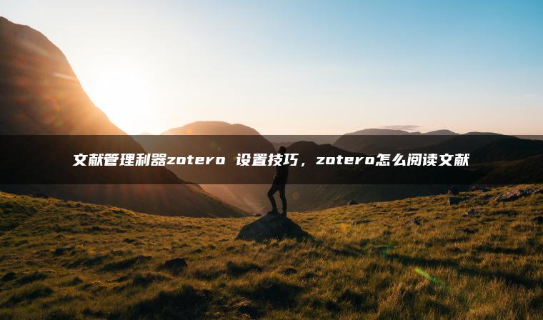 文献管理利器zotero 设置技巧，zotero怎么阅读文献