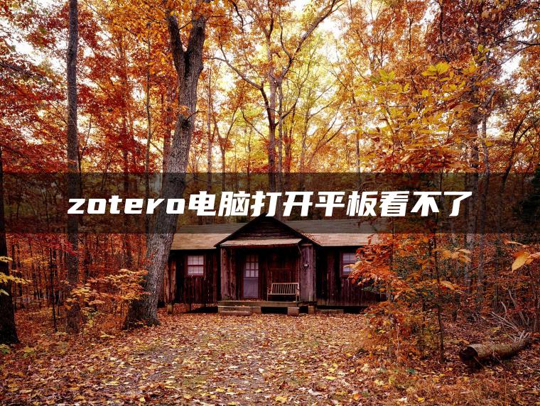 zotero电脑打开平板看不了