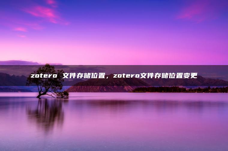 zotero 文件存储位置，zotero文件存储位置变更