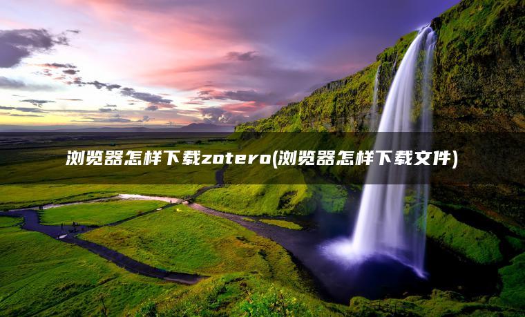 浏览器怎样下载zotero(浏览器怎样下载文件)