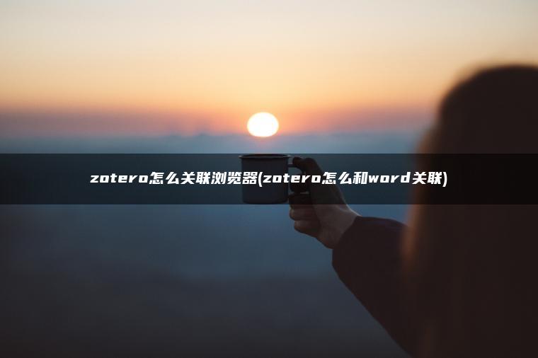 zotero怎么关联浏览器(zotero怎么和word关联)