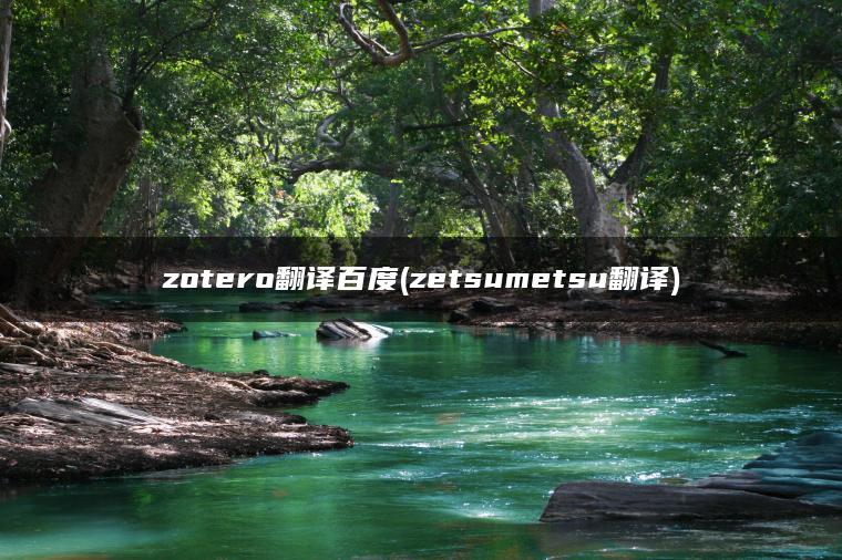 zotero翻译百度(zetsumetsu翻译)