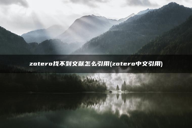 zotero找不到文献怎么引用(zotero中文引用)