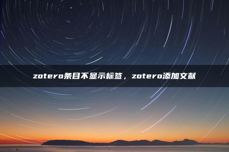 zotero条目不显示标签，zotero添加文献