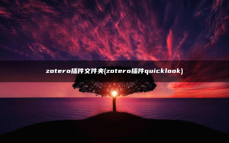 zotero插件文件夹(zotero插件quicklook)