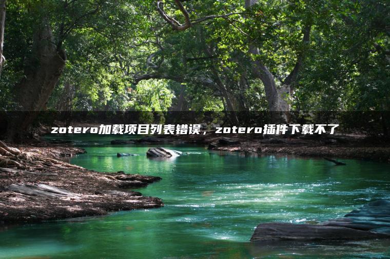 zotero加载项目列表错误，zotero插件下载不了