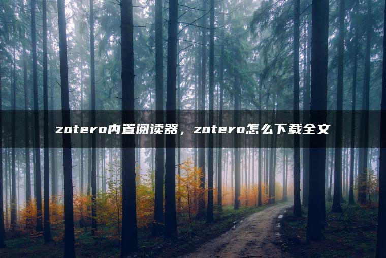 zotero内置阅读器，zotero怎么下载全文