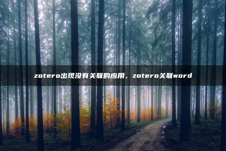 zotero出现没有关联的应用，zotero关联word