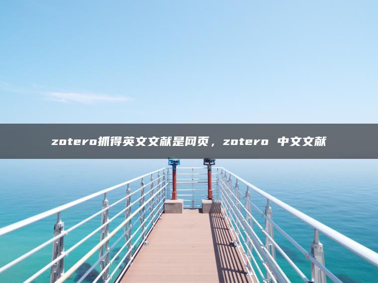 zotero抓得英文文献是网页，zotero 中文文献