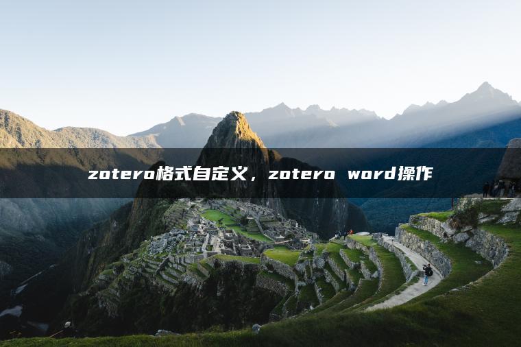 zotero格式自定义，zotero word操作