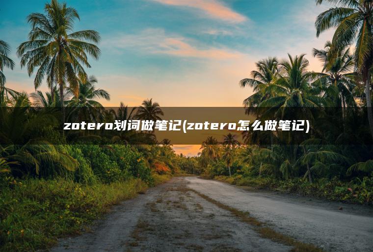 zotero划词做笔记(zotero怎么做笔记)