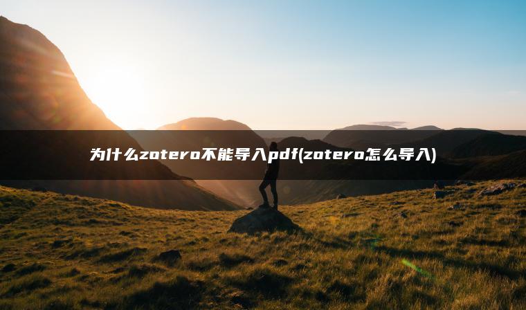 为什么zotero不能导入pdf(zotero怎么导入)