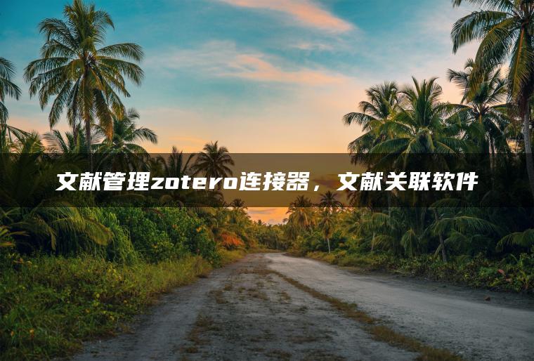 文献管理zotero连接器，文献关联软件