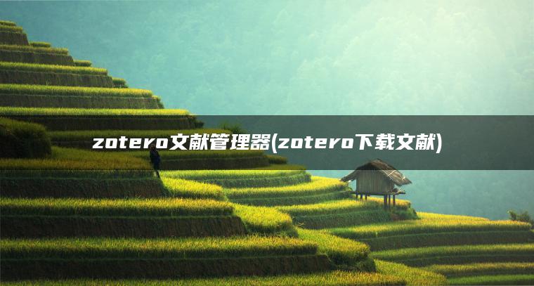 zotero文献管理器(zotero下载文献)