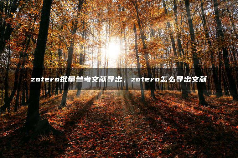 zotero批量参考文献导出，zotero怎么导出文献