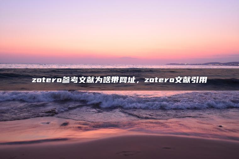 zotero参考文献为啥带网址，zotero文献引用