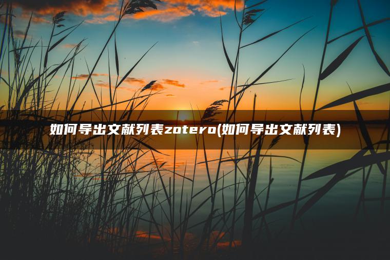 如何导出文献列表zotero(如何导出文献列表)