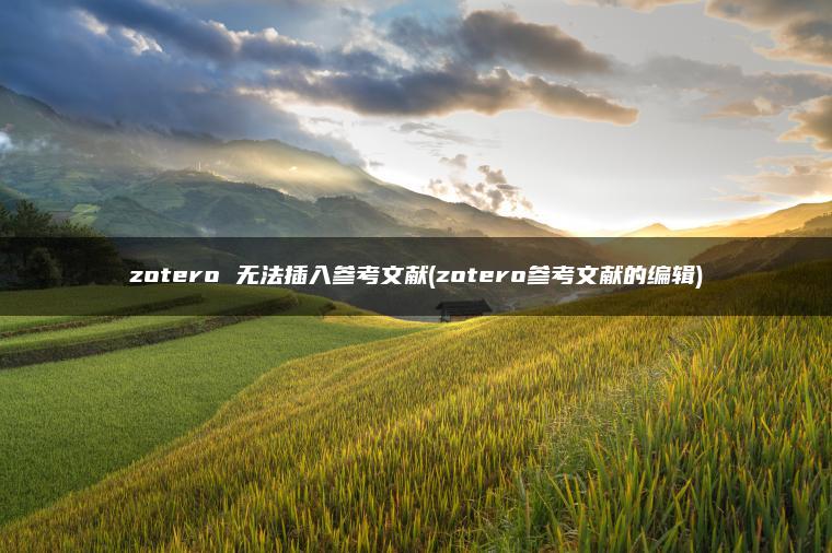 zotero 无法插入参考文献(zotero参考文献的编辑)