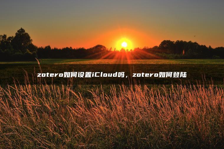 zotero如何设置iCloud吗，zotero如何登陆