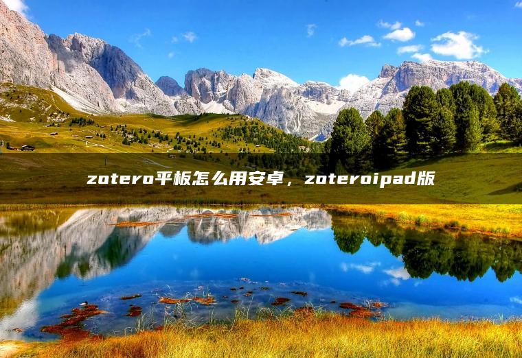 zotero平板怎么用安卓，zoteroipad版