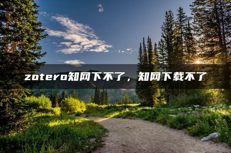 zotero知网下不了，知网下载不了