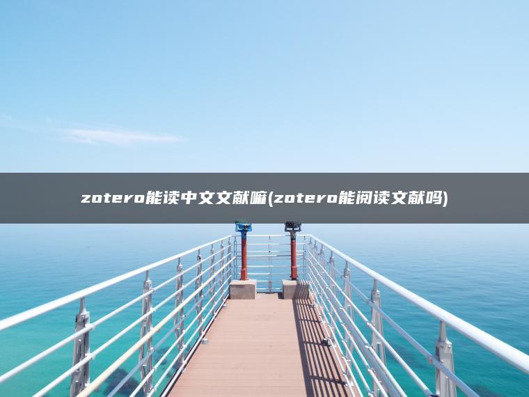 zotero能读中文文献嘛(zotero能阅读文献吗)