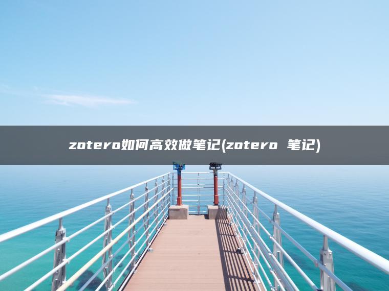 zotero如何高效做笔记(zotero 笔记)