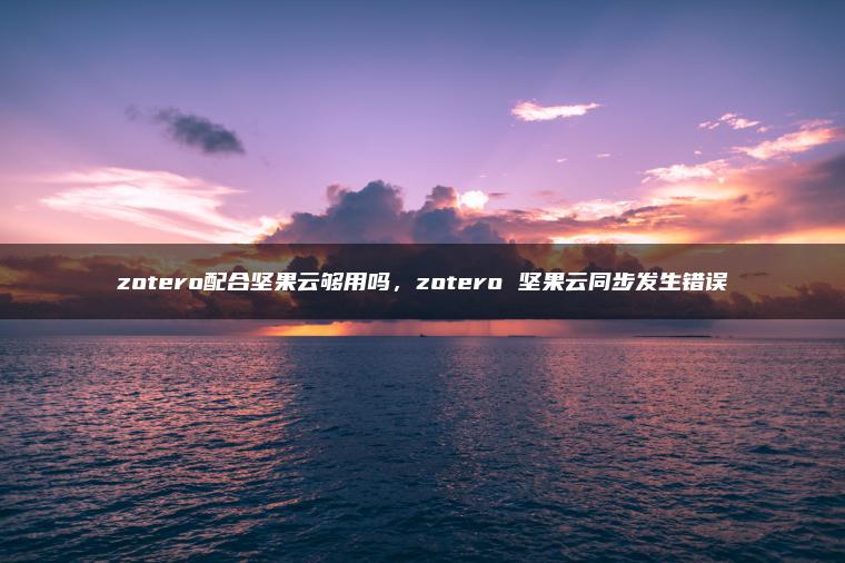 zotero配合坚果云够用吗，zotero 坚果云同步发生错误