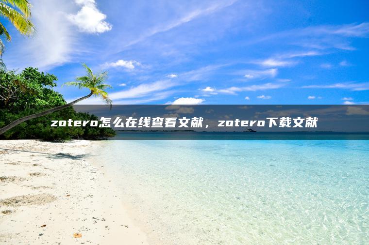 zotero怎么在线查看文献，zotero下载文献