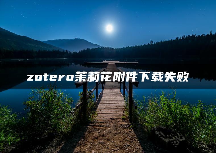 zotero茉莉花附件下载失败