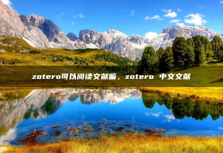 zotero可以阅读文献嘛，zotero 中文文献