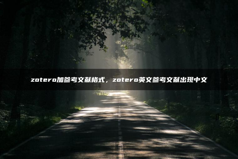 zotero加参考文献格式，zotero英文参考文献出现中文